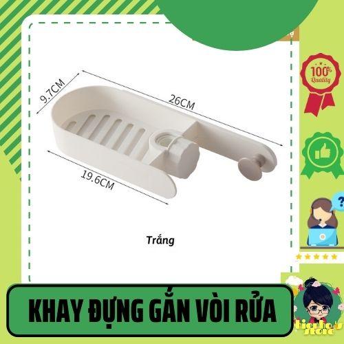 Khay Nhựa Cao Cấp Gắn Vòi Chậu Rửa Chén Để Xà Phòng, Cọ Rửa Bát Đĩa Nước Rửa Chén Bát HH0039