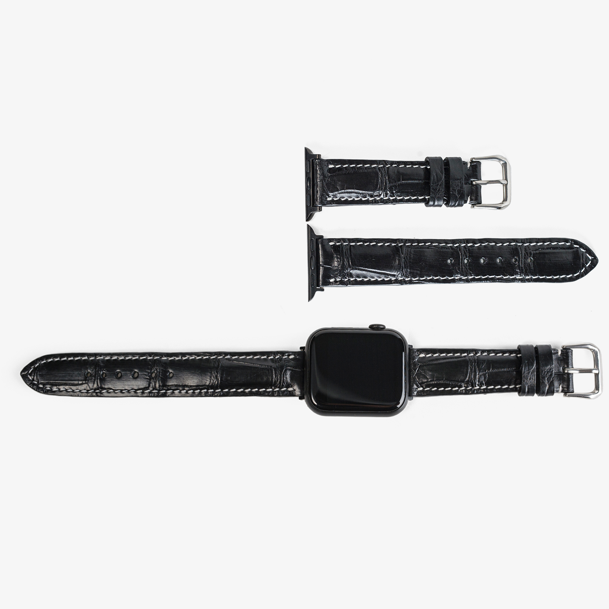 Dây Apple Watch da cá sấu đốt tre Bụi Leather D108 - Da thật khâu tay thủ công cao cấp - Bảo hành 12 tháng