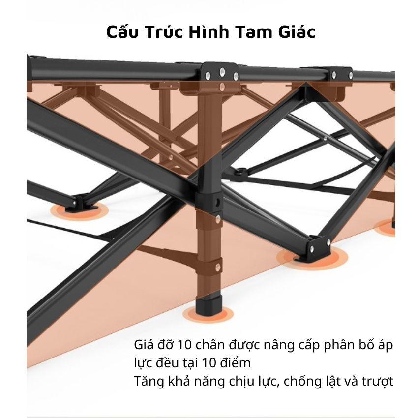 Giường Xếp Văn Phòng Ngủ Trưa Black, Giường Ngủ Gấp Gọn Kèm Đệm Bông Dày