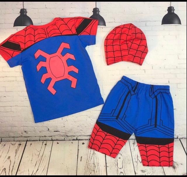 Bộ đồ siêu nhân nhện ngắn spider man Samkids (có bảng size hình cuối)