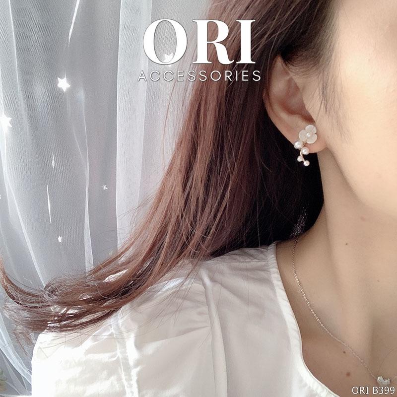Bông tai nữ bông hoa Pearl Flower độc đáo xinh xắn ORI ACCESSORIES B399