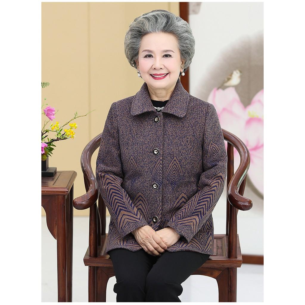 Áo khoác cho người già trong lót vải lụa, khoác sóng