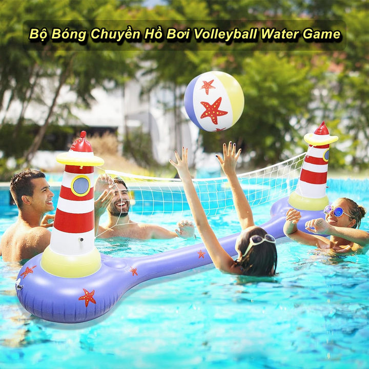 Bộ Bóng Chuyền Bơm Hơi Volleyball Water Game Có Bóng Đi Kèm - Home Decor Furniture