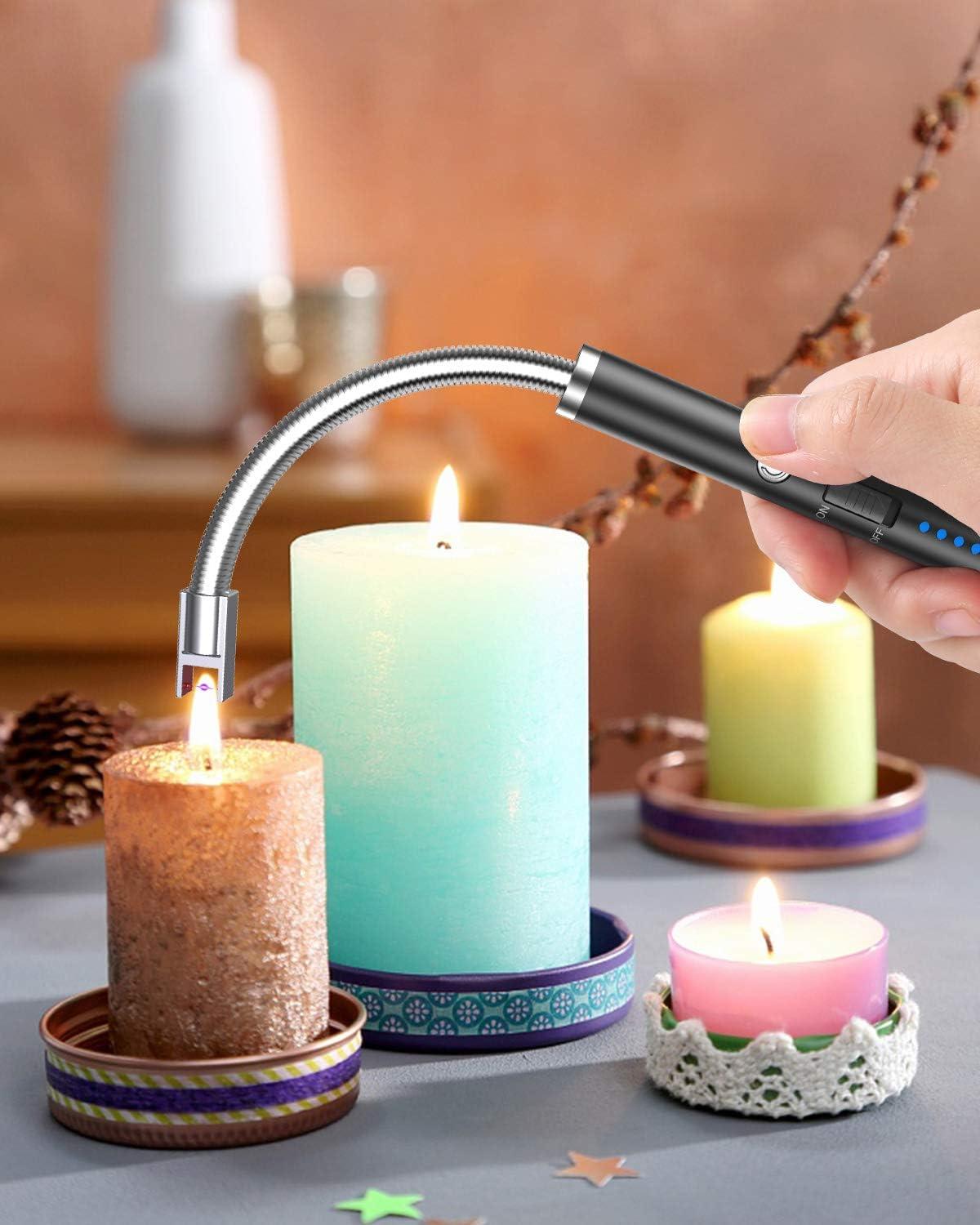 Bật Lửa Điện Arc, Bật Lửa Điện Màn Hình LED Sạc USB Cổ Dài Linh Hoạt Thích Hợp Cho Nhà Bếp, Nến, Bếp Ga, Nướng