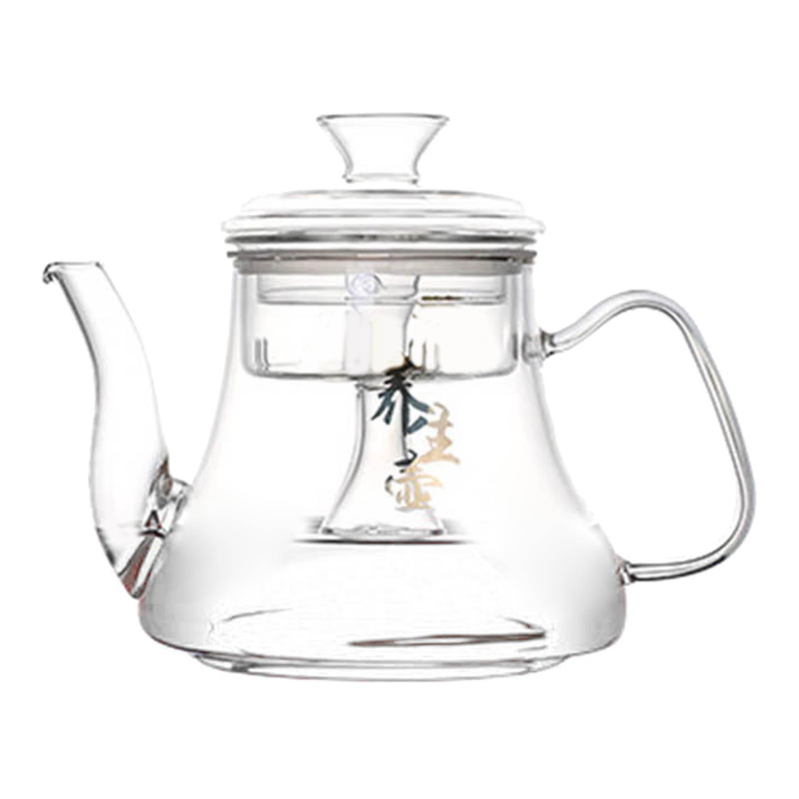 Glass Tea Pot with Removable Loose Tea Infuser Clear Handle