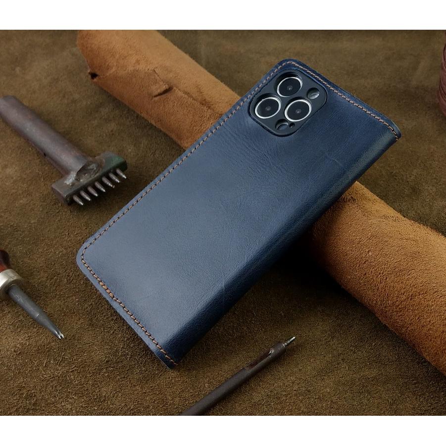 Bao da cho Iphone 14 pro max Handmade Da Bò Thật