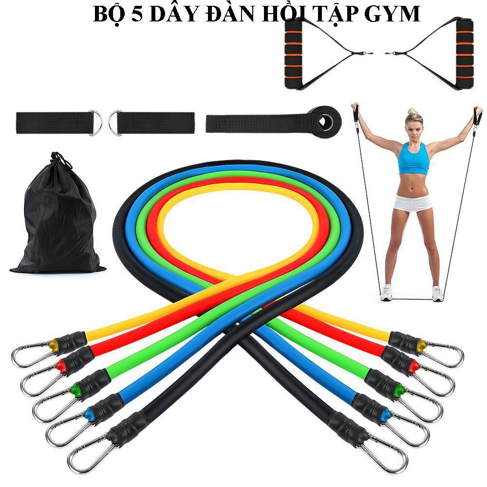 Dây Ngũ Sắc Tập Gym Đa Năng Full Body - Dây Kháng Lực Tập Gym, Dụng Cụ Tập Gym Tại Nhà-Atom chuyên sỉ