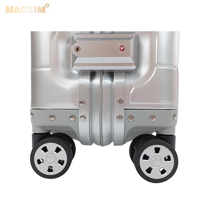 Vali hợp kim nhôm nguyên khối MS1317 Macsim cao cấp màu bạc cỡ 20inches