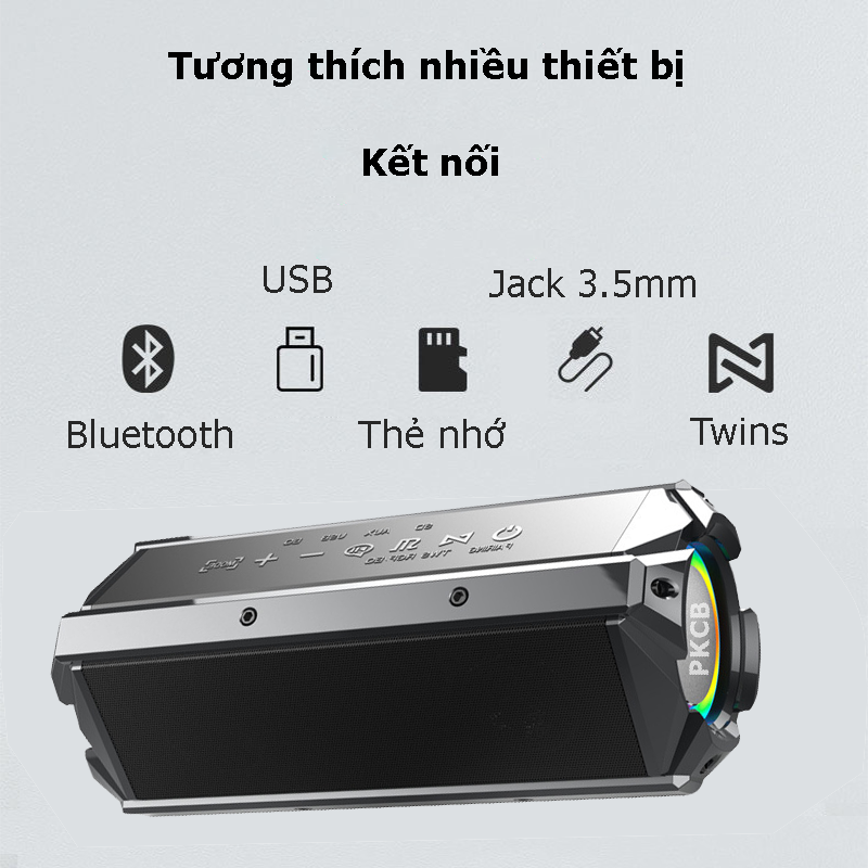 Loa Bluetooth Không Dây 100W Công Suất Lớn TWS lên 200W Sạc Nhanh Type C Chip DSP nhập khẩu cao cấp PKCB - Hàng Chính Hãng