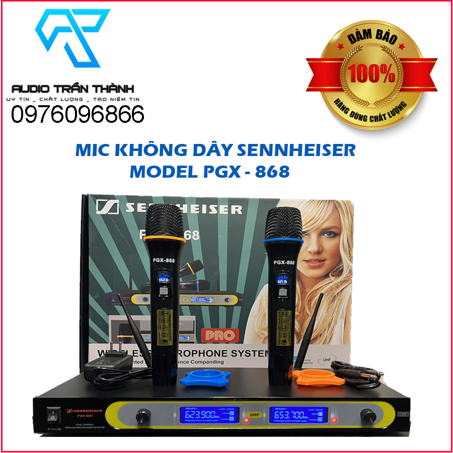 Micro không dây PGX 868 hàng chính hãng thế hệ 2023 micro không dây gia đình sóng khỏe thu âm tốt