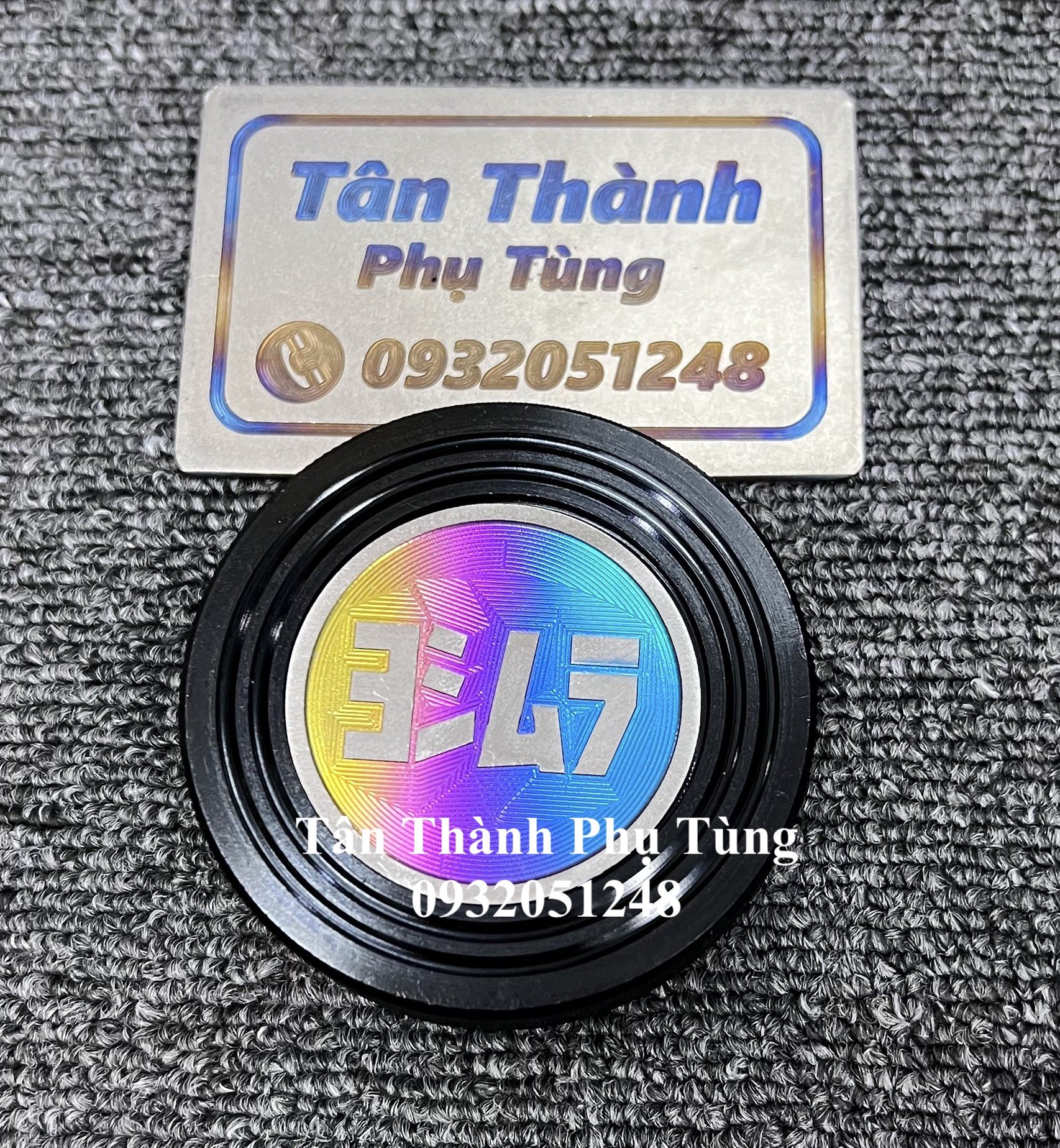 Nắp bình xăng CNC kèm logo Titan gắn nhiều loại xe