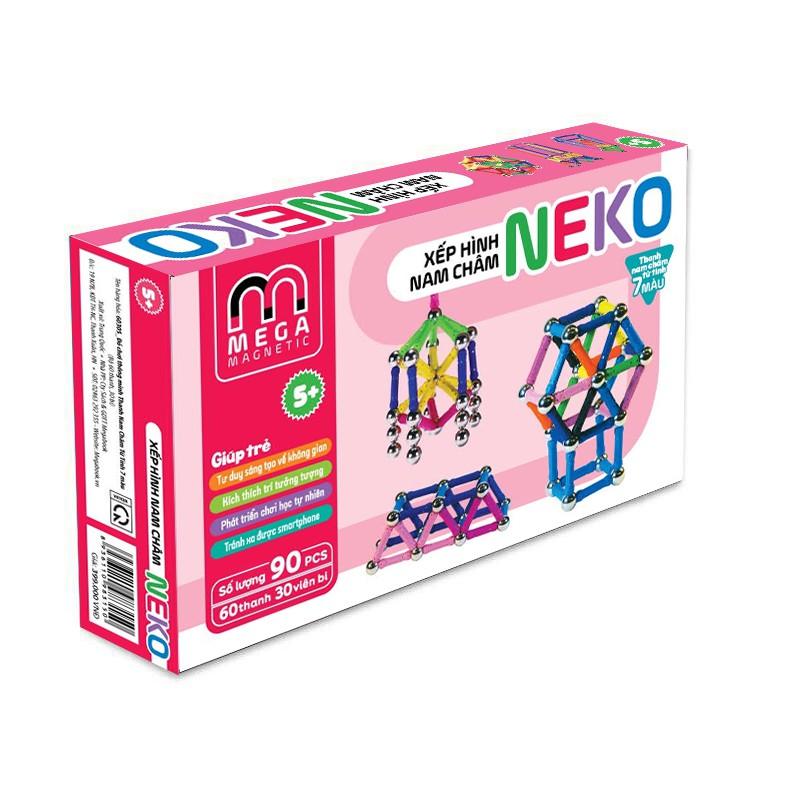 6030S - Bộ xếp hình nam châm thông minh 7 màu Neko - Thanh ngắn