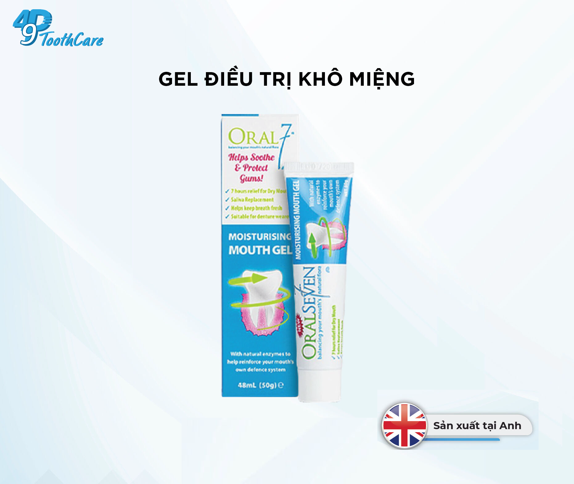 Gel Bôi Giữ Ẩm Oral7 Dùng Cho Người Khô Miệng, Giữ Ẩm Suốt 7 Giờ