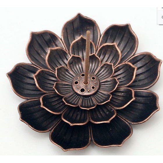 Đế Cắm Nhang Đặt Hương Hợp Kim Hình Hoa Sen 3 Tầng