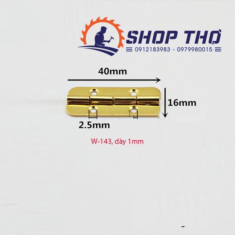 Bản lề màu vàng bo góc tròn loại dày đẹp độ mở 90 và 180 độ