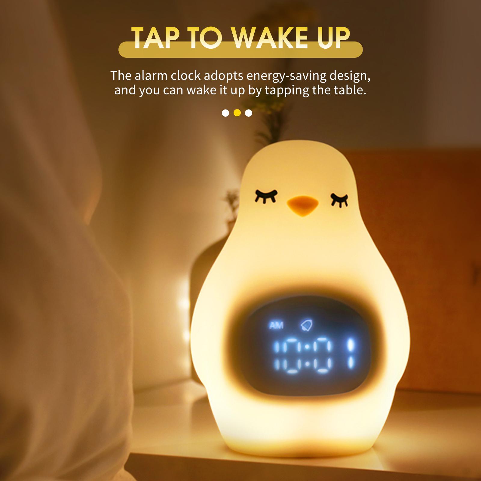 Đèn Ngủ Dễ Thương Với Đồng Hồ Báo Thức Cho Phòng Ngủ 2 Màu Đèn Led
