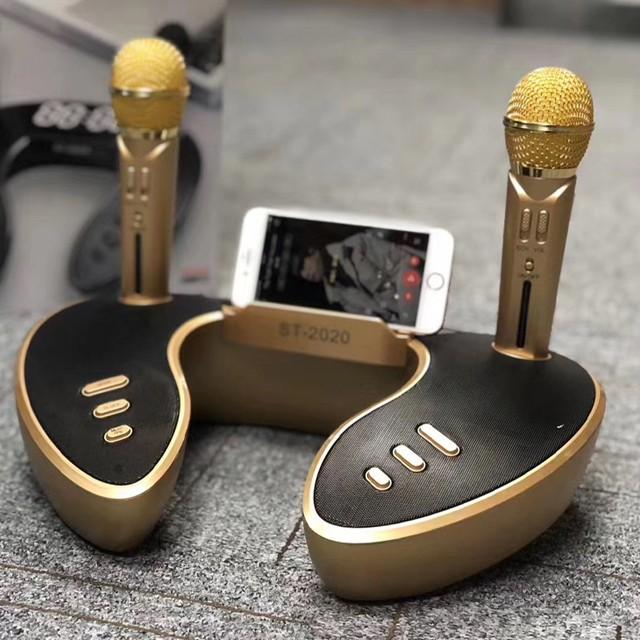 Loa bluetooth ST-2020 Không Dây Tặng 2 Micro Hát Karaoke, Livetream fb, Nghe nhạc ST2020 Bass Trầm - Chuẩn