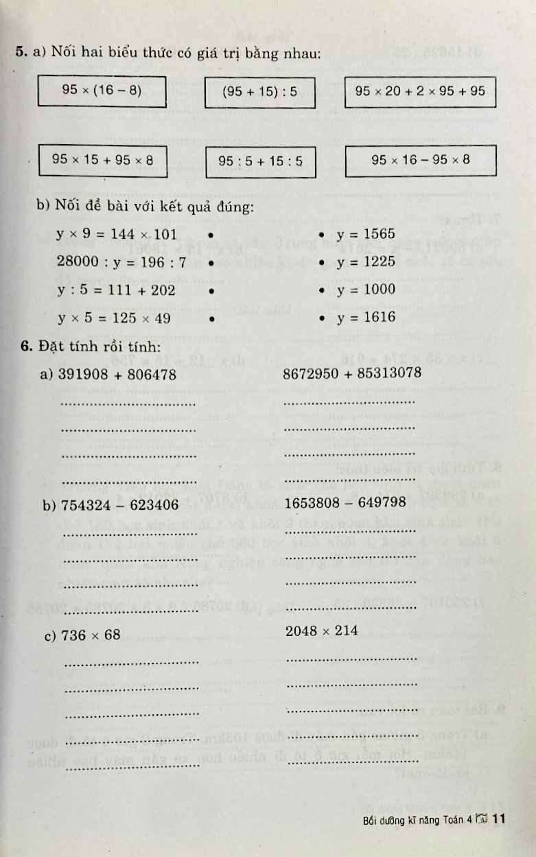 Bồi dưỡng kĩ năng Toán lớp 4