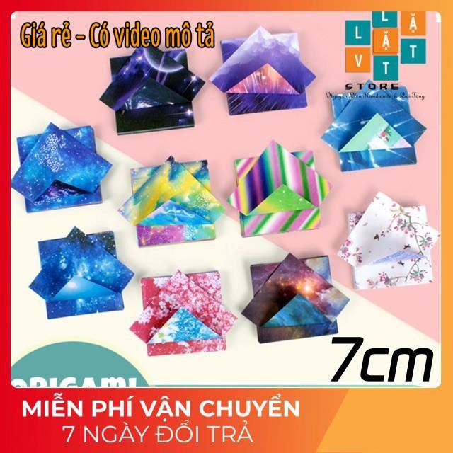 - Giấy origami vuông 7 Cm nhiều mẫu lựa chọn - Giấy xếp hình, giấy gấp hạc 2 mặt để gấp giấy