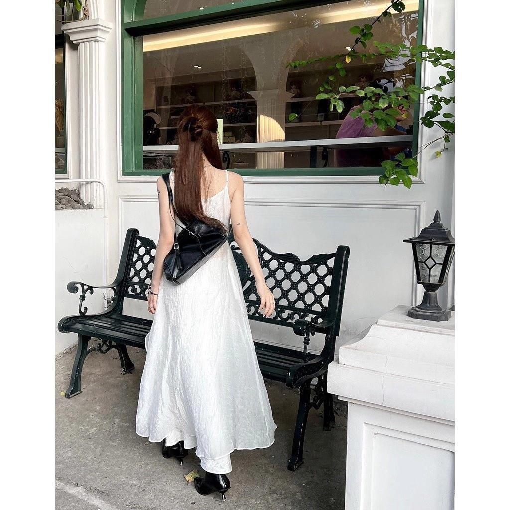Áo 2 dây dáng dài xẻ tà vạt tôm cách điệu phối đồ cực chất, Áo rose top thiết kế 2 màu cá tính thời trang năng động