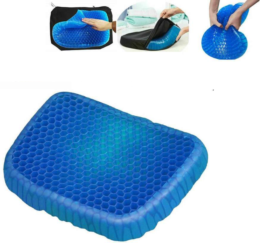 Đệm lót ghế chống đau xương cụt loại Silicone gel trong cao cấp cho dân văn phòng, lái xe, sinh viên thoáng ghế, mát chống mỏi