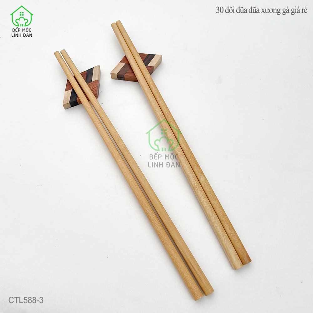 Combo 30 Đôi Đũa Gỗ Xương Gà Giá Rẻ HAHANCO Phù Hợp Cho Các Quán Ăn - CTL588-3