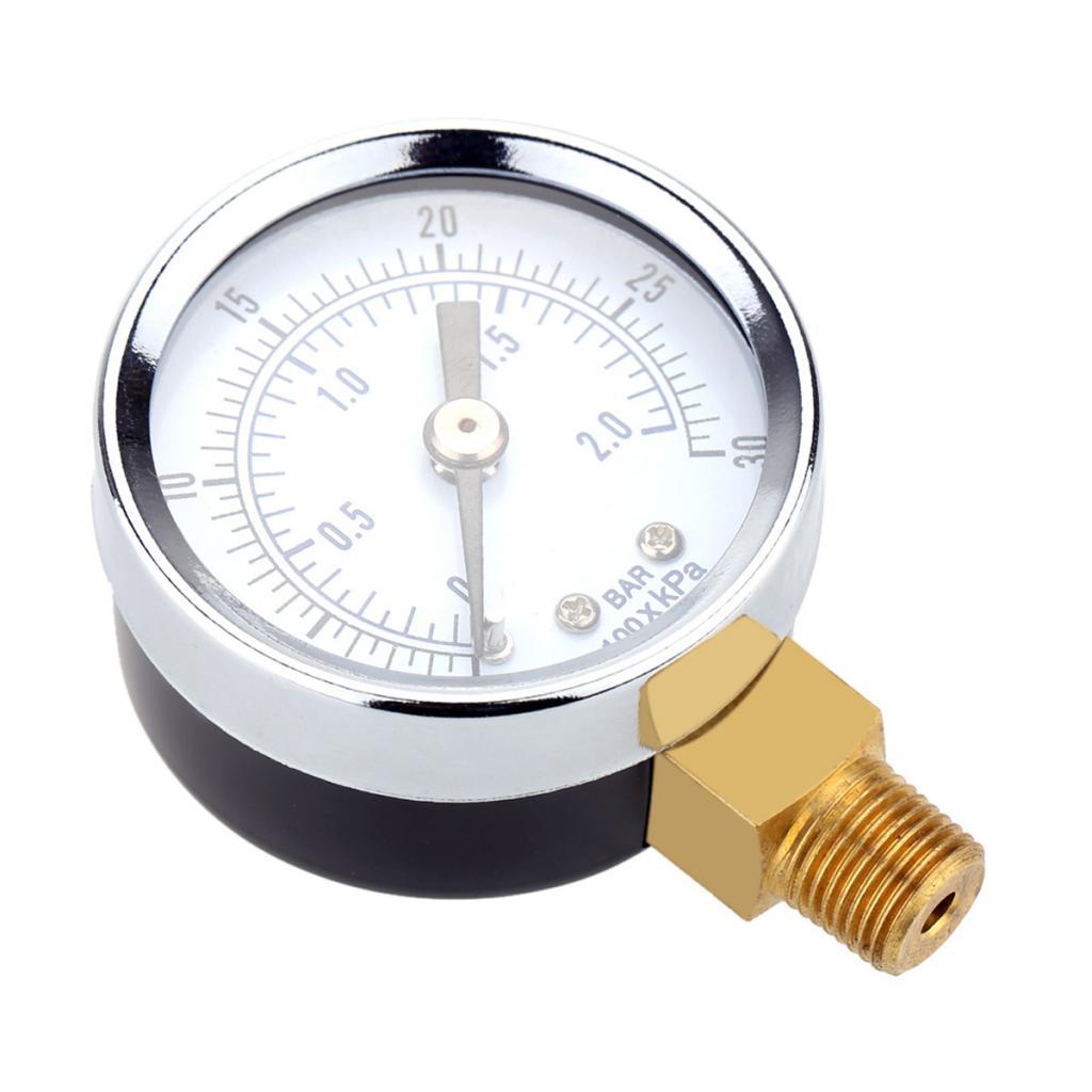 0-30psi 0-2bar Mini Dial Air Compressor Meter Hydraulic Pressure Gauge New