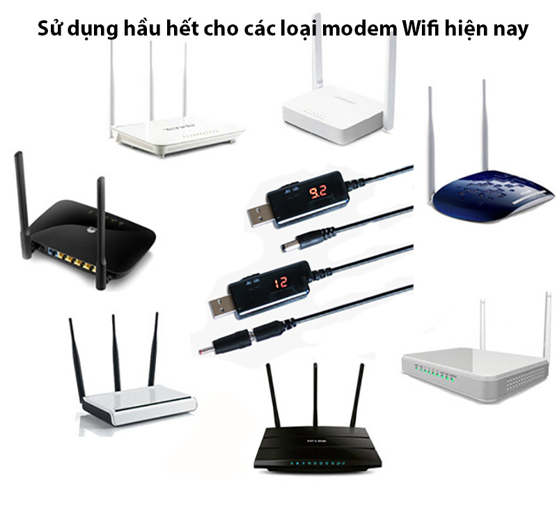 Cáp chuyển đổi điện áp từ cổng USB 5V sang 9V/12V