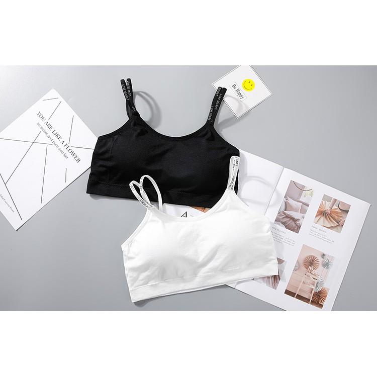 Áo bra ren nữ len tăm thể thao nâng ngực - Áo bralette cotton mềm không mgút gọn mỏng cài sau Y23