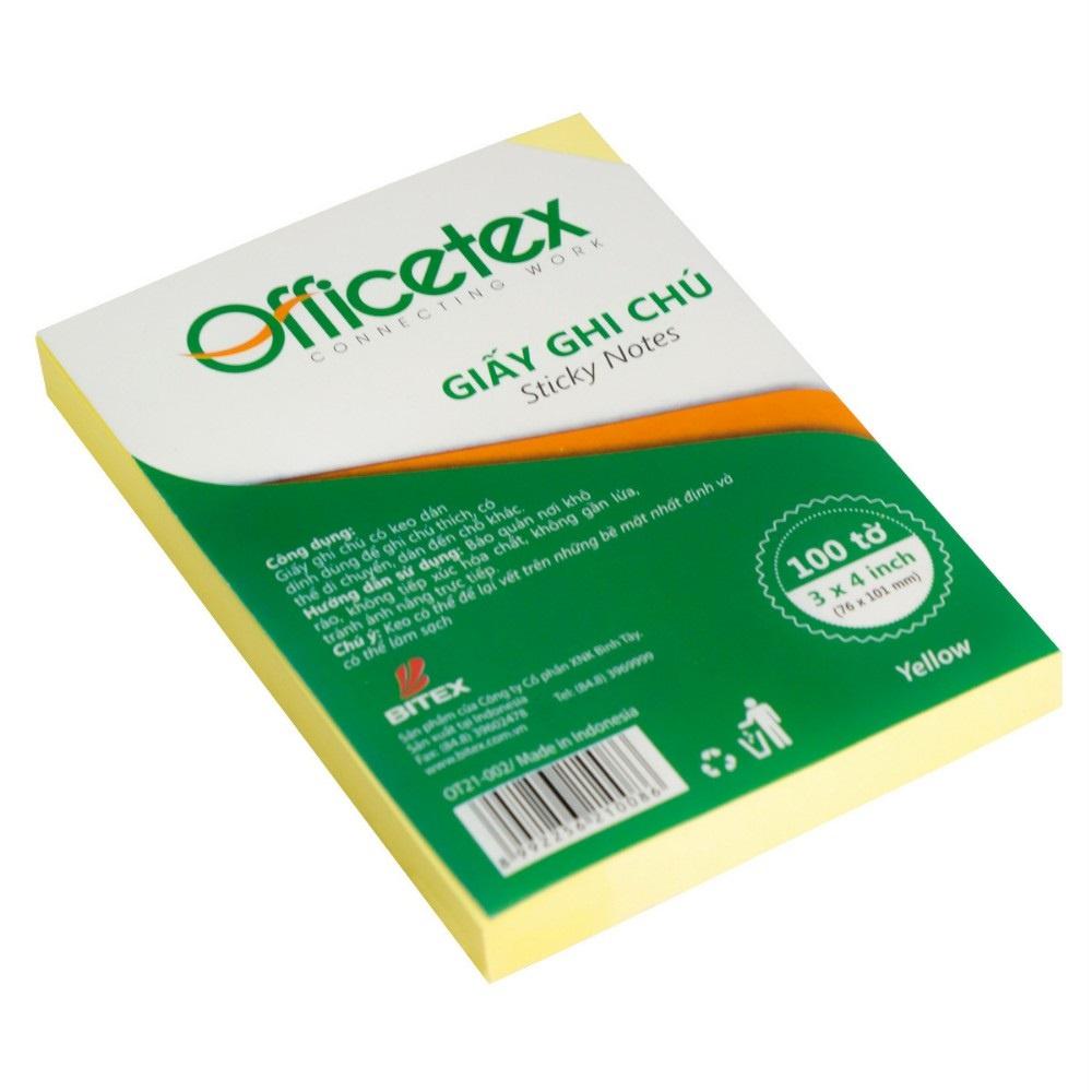 Giấy nhớ Officetex 3x4 OT21-002 màu vàng (76x101mm)