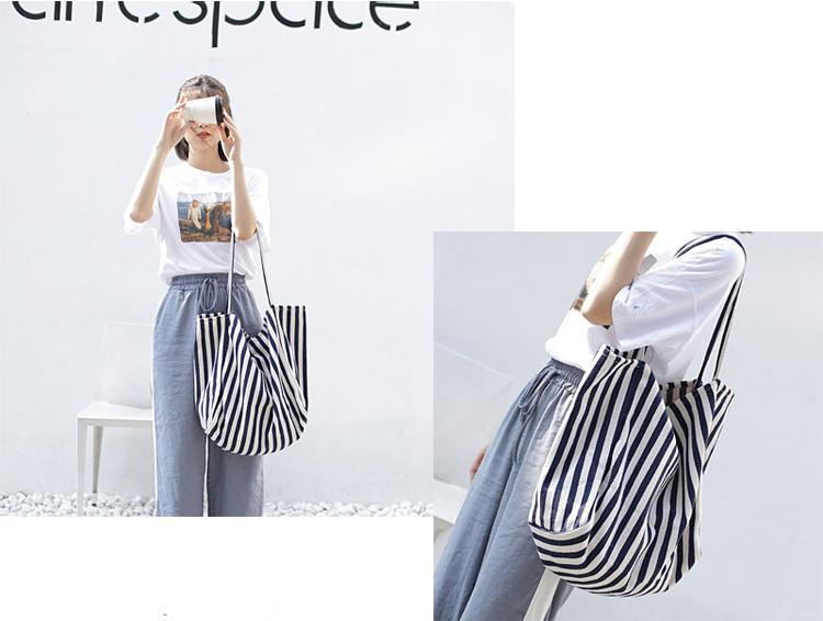 Túi Sọc Lớn Túi Tote Canvas Cho Nữ Đi Biển Mùa Hè Cổ Điển Mềm Mại Lớn Túi Xách Nữ Lớn Cổ Cho-túi