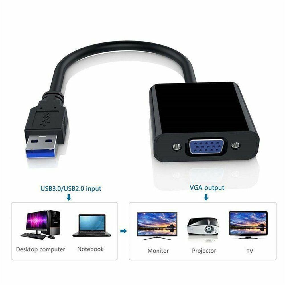 Cáp Chuyển Đổi USB 3.0 Sang VGA 1080P Cho Máy Tính Windows 7 8 10 Nhiều Màu Sắc