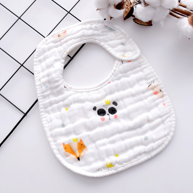 Yếm Bonny Vải Xô 6 Lớp Có Cúc Bấm Bên Vai Giúp Bé Thấm Rớt, Giữ Ấm Ngực