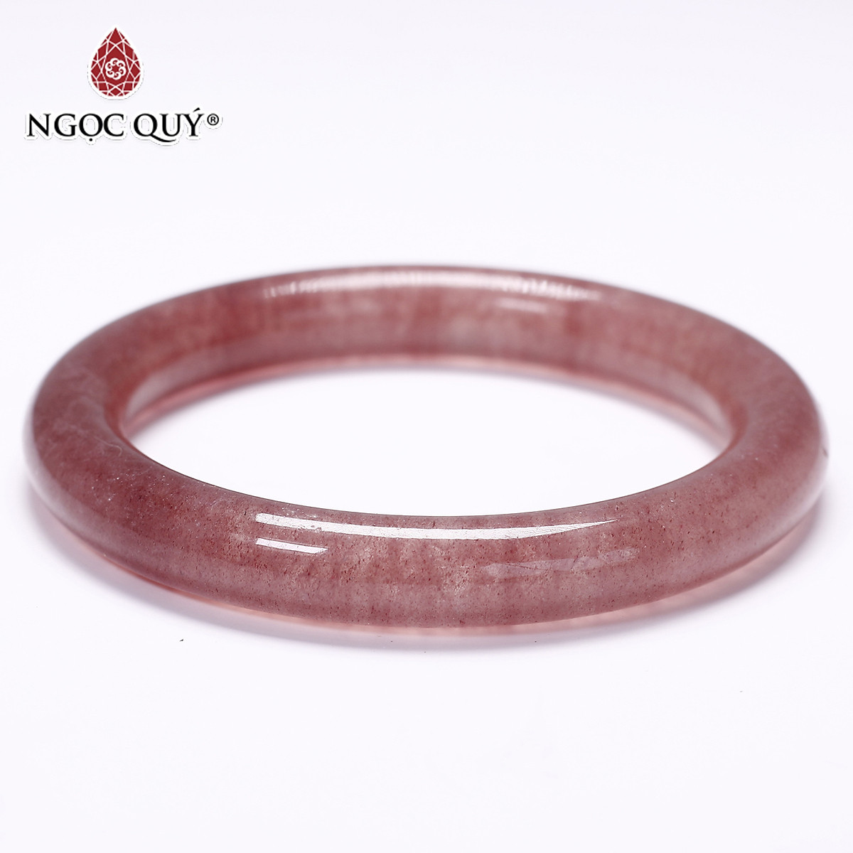 Vòng tay liền khối đá thạch anh dâu mệnh hỏa. thổ - Ngọc Quý Gemstones