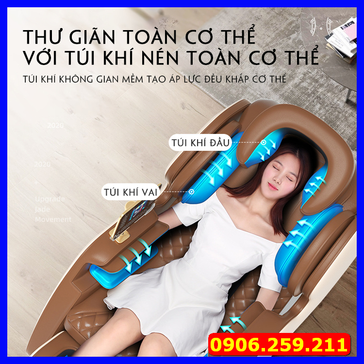 Ghế Massage Trị Liệu Toàn Thân Cao Cấp - Ghế MassageTrục SL Bi Lăn Tự Động ,Màn hình cảm ứng