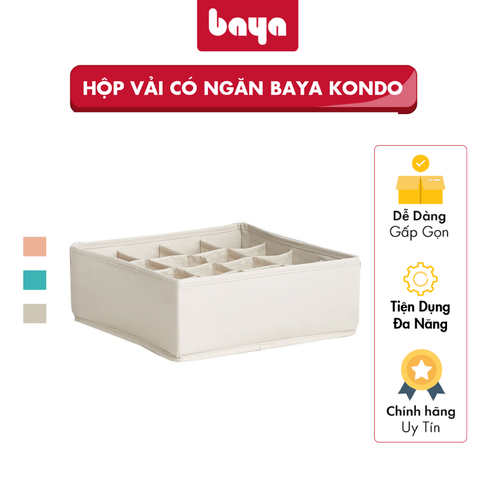 Hộp Chia Ngăn Đựng Đồ Lót, Tất BAYA KONDO Hộp Đựng Đồ Màu Sắc Trẻ Trung, Thiết Kế Thông Minh Có Thể Gấp Gọn Trong Quá Trình Di Chuyển, Tiết Kiệm Không Gian, Dễ Dàng Vệ Sinh