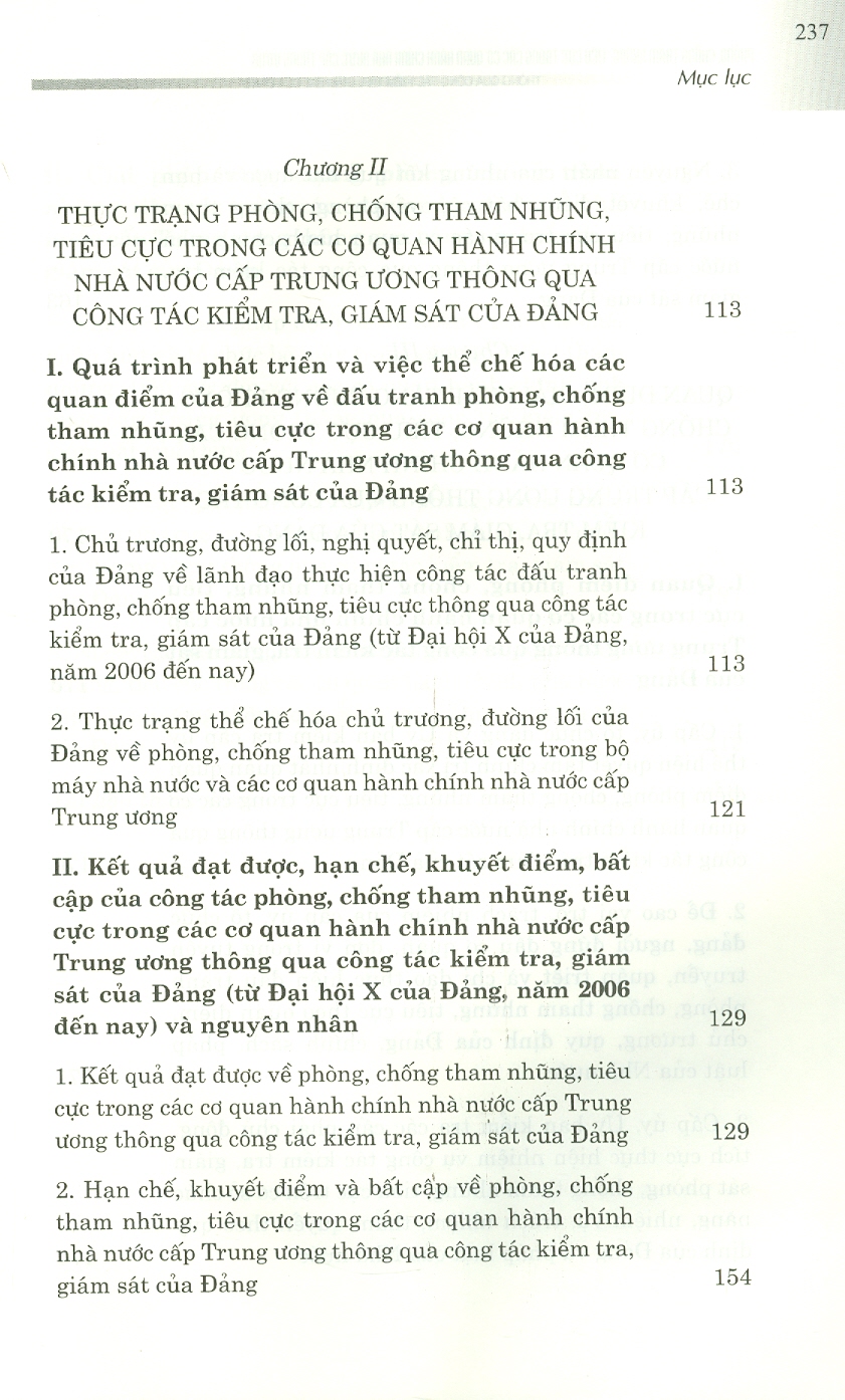 Phòng, Chống Tham Nhũng, Tiêu Cực Trong Các Cơ Quan Hành Chính Nhà Nước Cấp Trung Ương Thông Qua Công Tác Kiểm Tra, Giám Sát Của Đảng