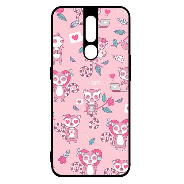 Ốp Lưng in cho Oppo F11 Pro Mẫu Gấu Chó Nền Hồng - Hàng Chính Hãng