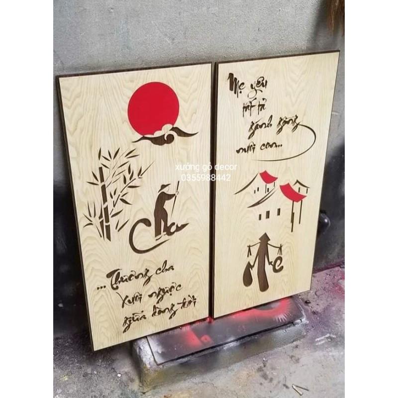 Tranh gỗ treo tường thư pháp Qùa Tặng Cha Mẹ, Ông Bà, Đối Tác, Doanh Nghiệp Tân Gia