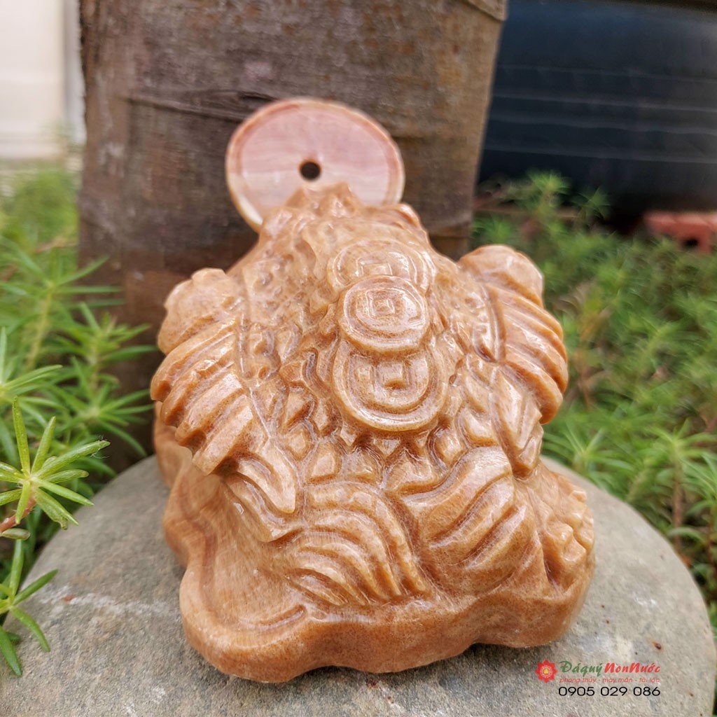 Thiềm thừ cóc 3 chân đá vân gỗ 15cm đá Non Nước