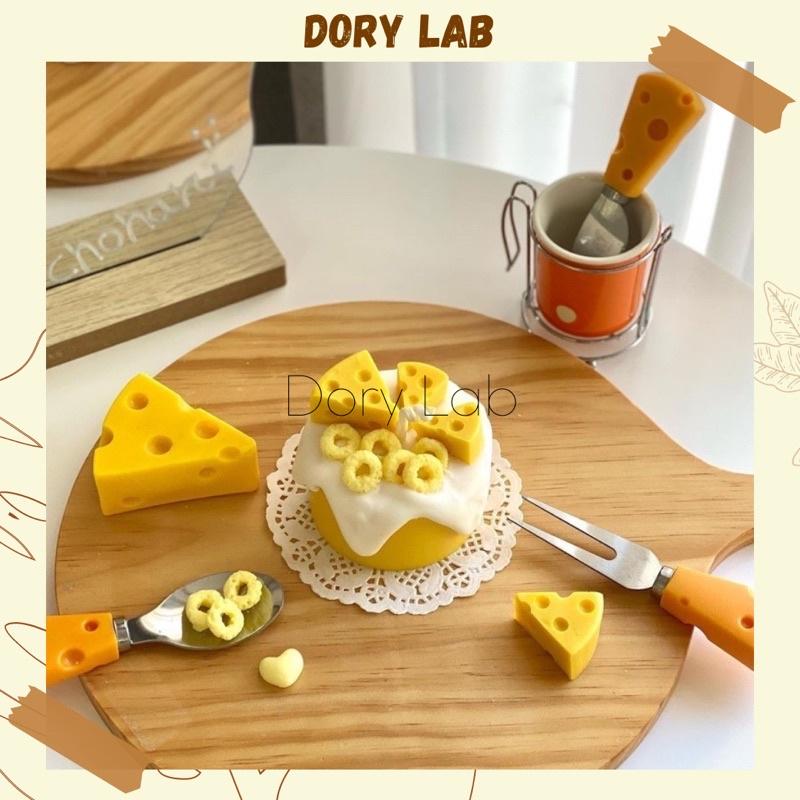 Nến Thơm Bánh Kem Phô Mai Phủ Kem Không Khói, Quà Tặng Sinh Nhật - Dory Lab