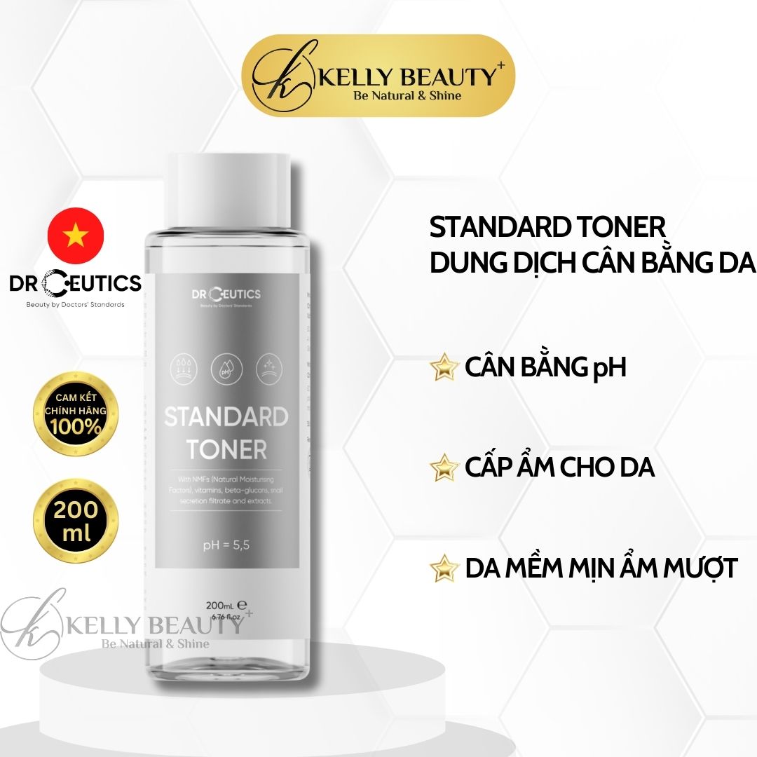 Standard Toner DrCeutics - Dung Dịch Cân Bằng Da, Cấp Ẩm Làm Dịu Mọi Làn Da - Kelly Beauty