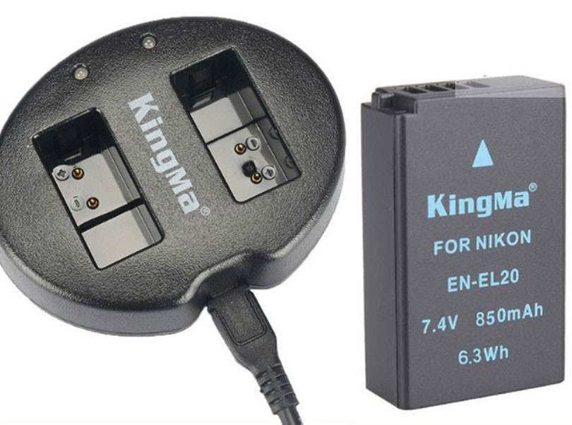 Bộ 2 pin 1 sạc Kingma cho Nikon EN-EL20, Hàng chính hãng