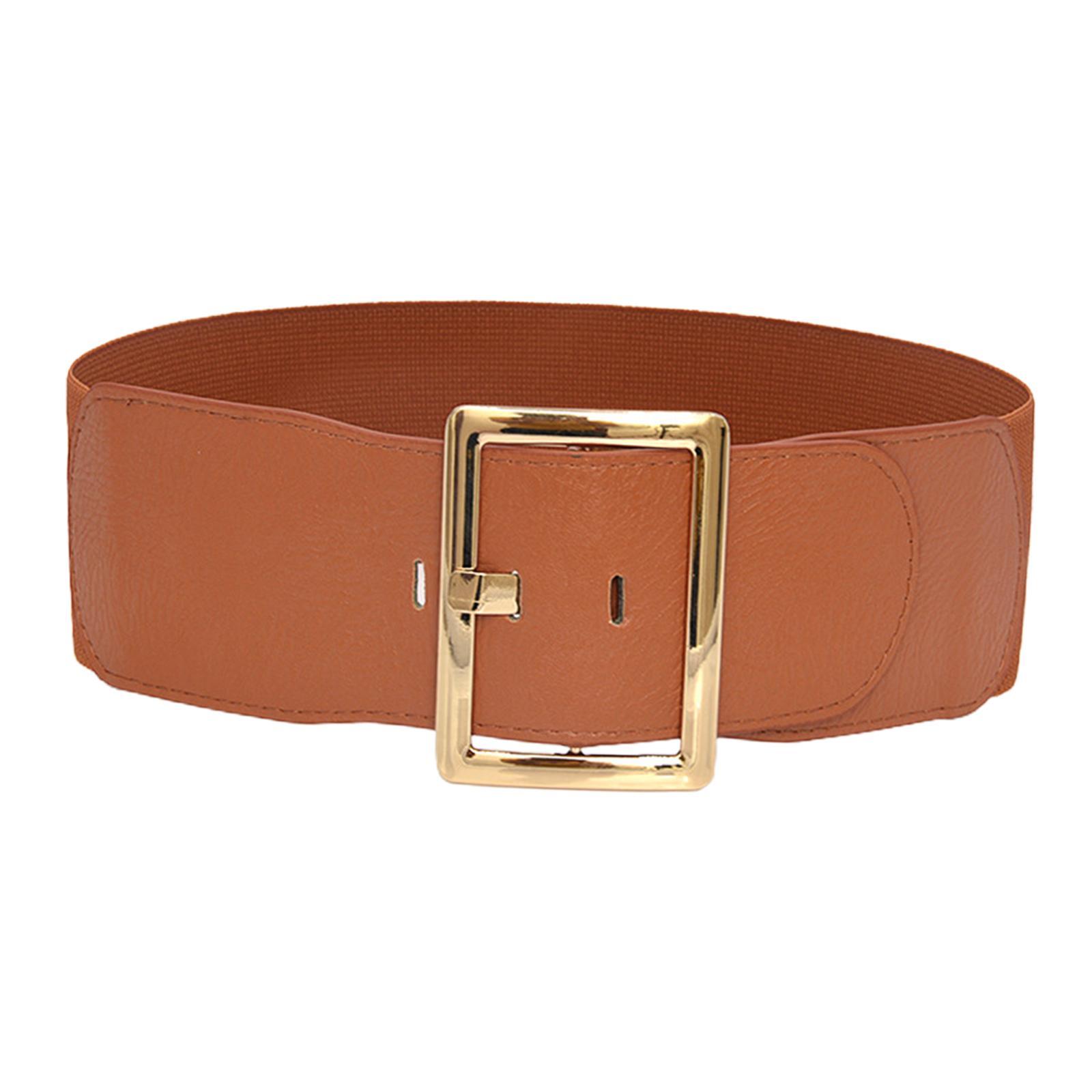 Women's Stretch Belt Metal Buckle Women Wide Waist Belt for Dress Coat Women