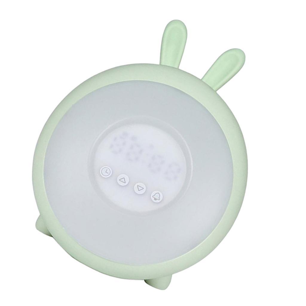 Night Light Clock for Kids, Cute Animal Bunny Nightlights for Baby Toddler Children Girls, Rechargeable 7 Changing Colors Table Lamp for Bedroom