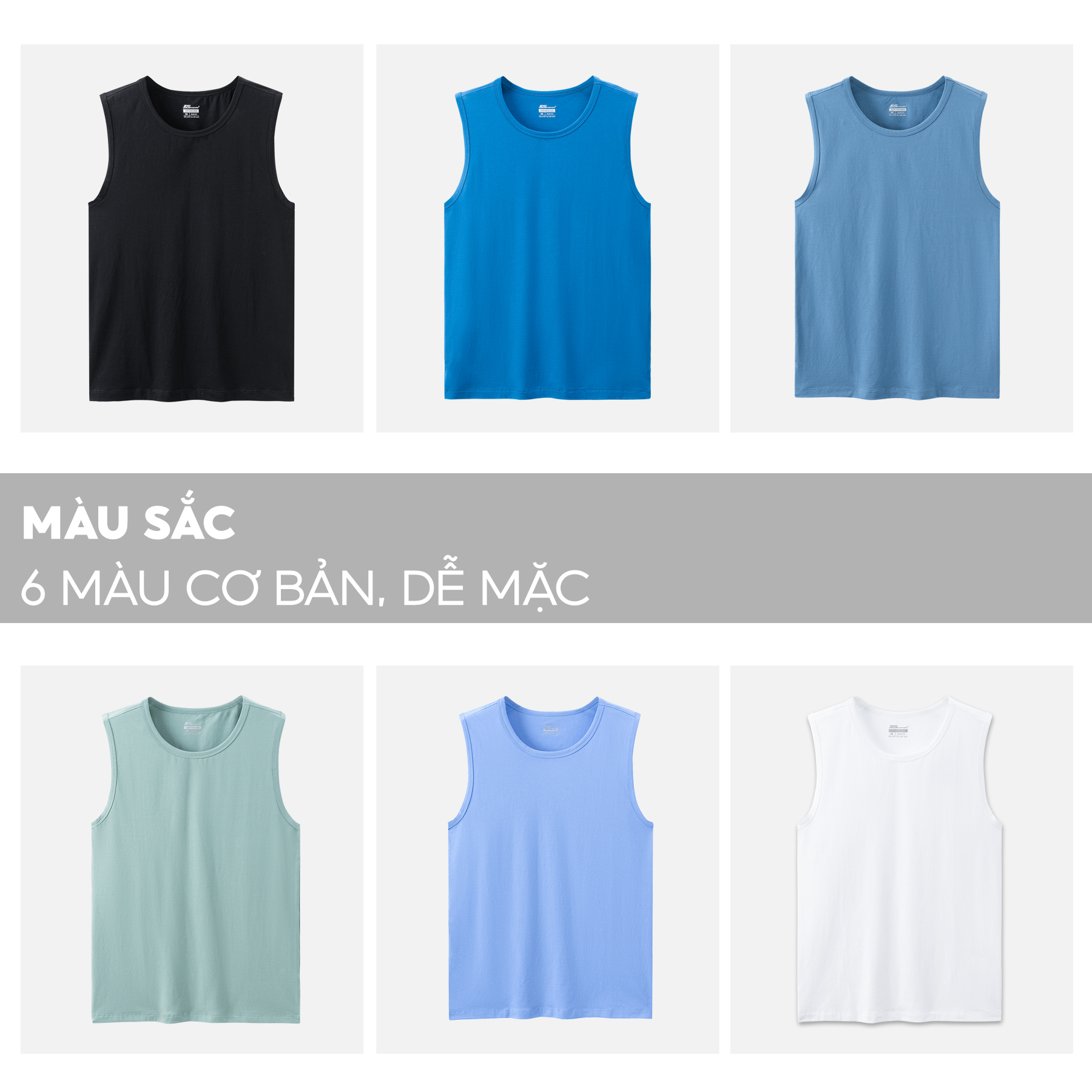 Áo Sát Nách Nam 5S FASHION, Chất Cotton Mềm Mát, Thấm Hút Tốt, Thiết Kế Trơn Basic, Thể Thao, Khỏe Khoắn (ATT23003)