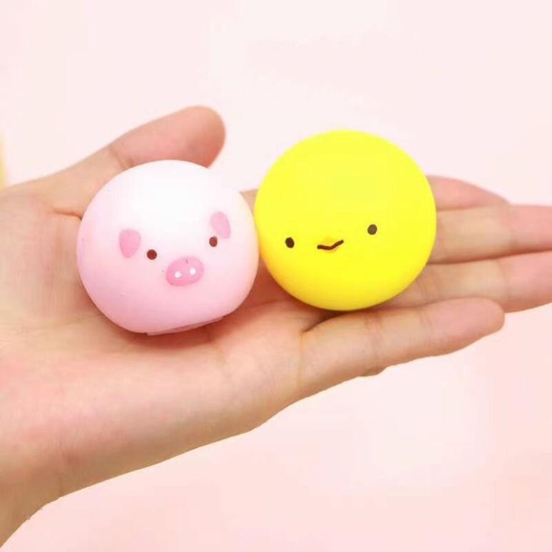 GUDETAMA SQUIShY Bánh Bao Gà Vàng Thỏ Trắng Heo Hồng Mặt Gấu Trúc cực đáng yêu mochi slime