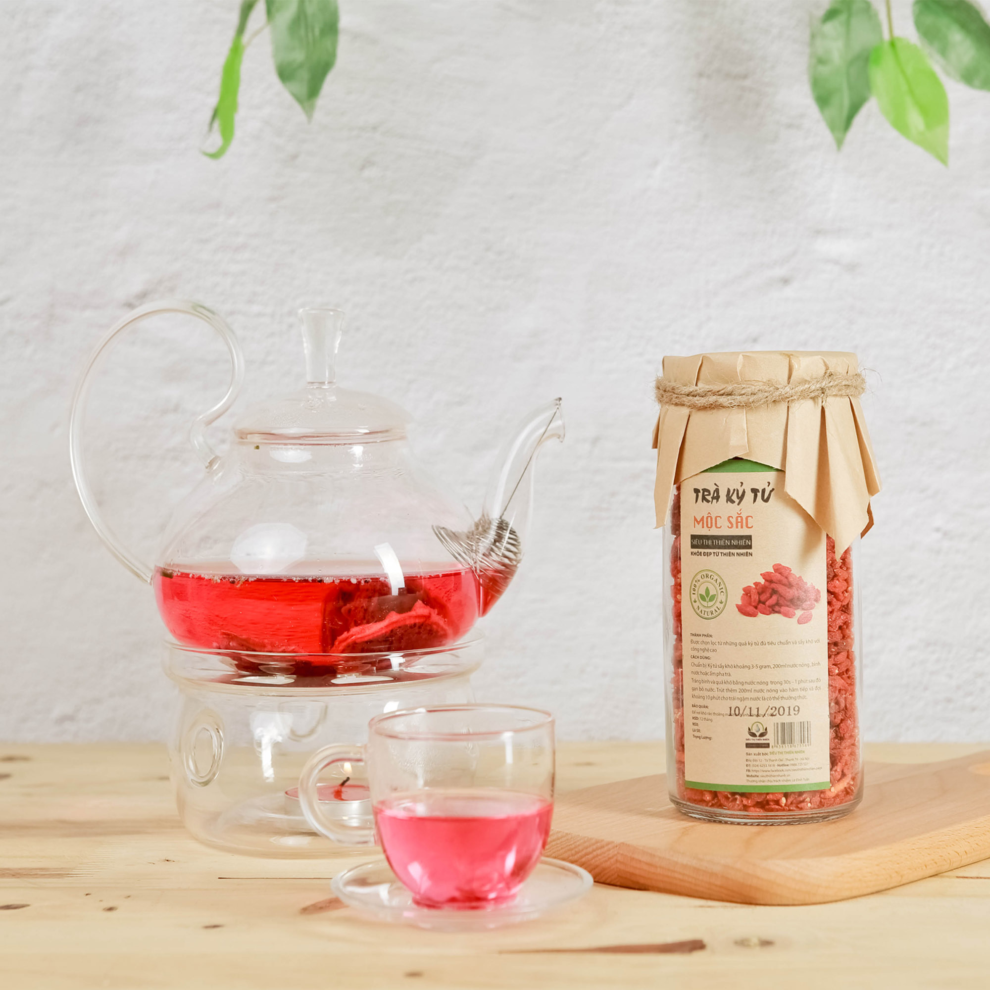 Combo Trà Táo Đỏ - Kỳ Tử - Long Nhãn Cao Cấp Lọ Thủy Tinh