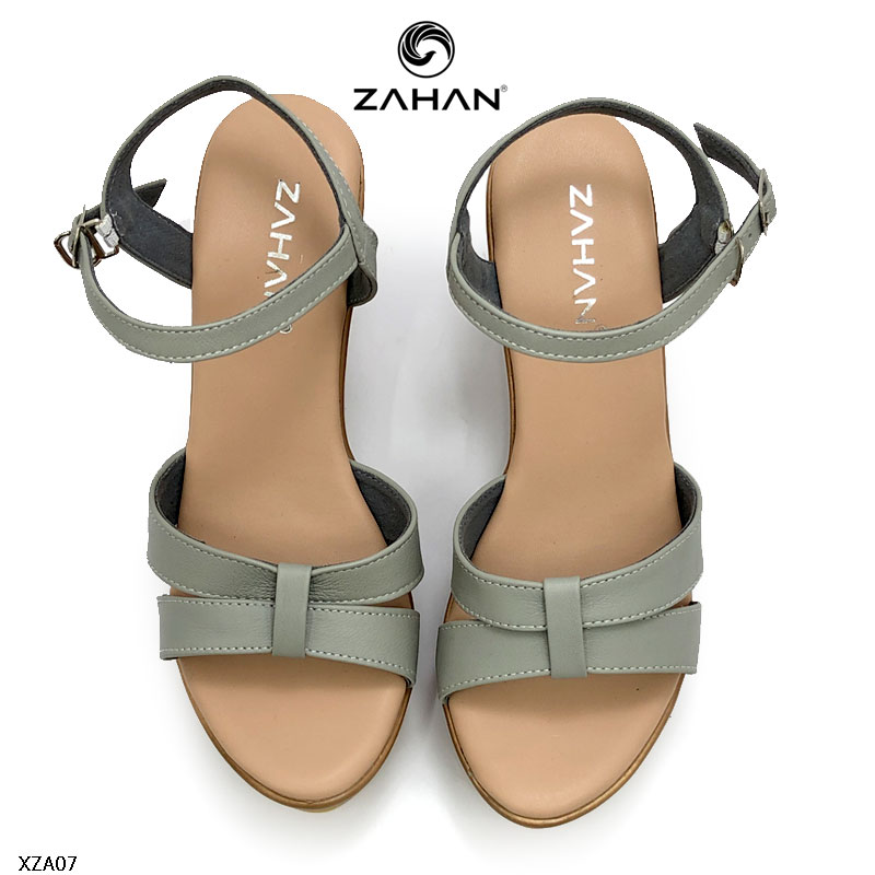 Sandal xuồng da thật quai đơn, 9cm chính hãng ZAHAN XZA06