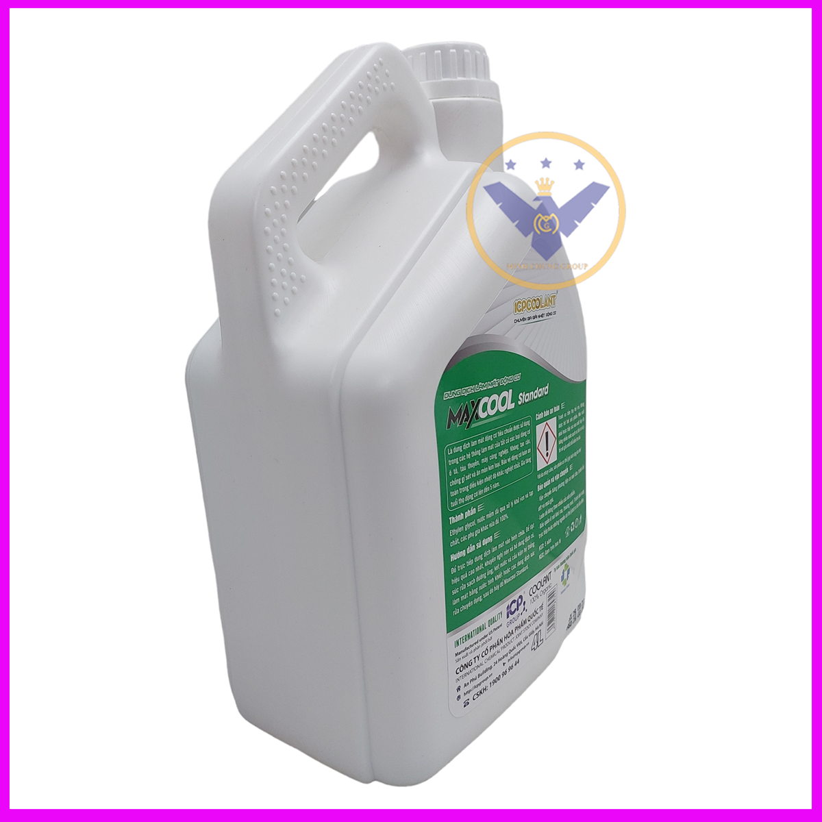 Combo 2 can nước làm mát xe ô tô màu xanh Maxcool 4L tặng lon 1L